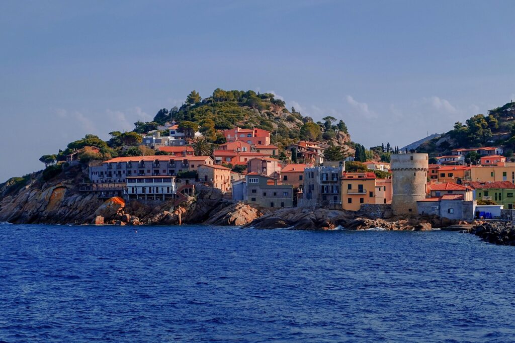 giglio, island, mediterranean, tuscan archipelago, nature, island of giglio, italy, landscape, village, sea, summer