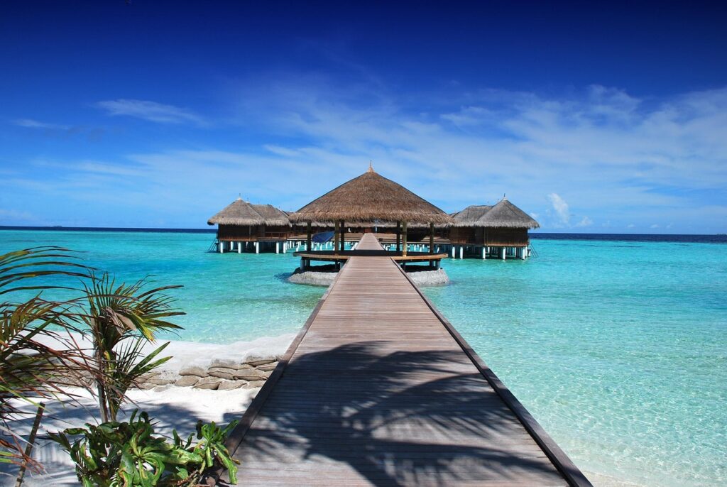 beach, resort, jetty, pier, boardwalk, huts, maldives, bungalows, beach bungalows, beach resort, tropical island, holiday, ocean, nature, sand, water, summer, shore, rest, beach, beach, beach, beach, maldives, maldives, maldives, maldives, maldives, summer